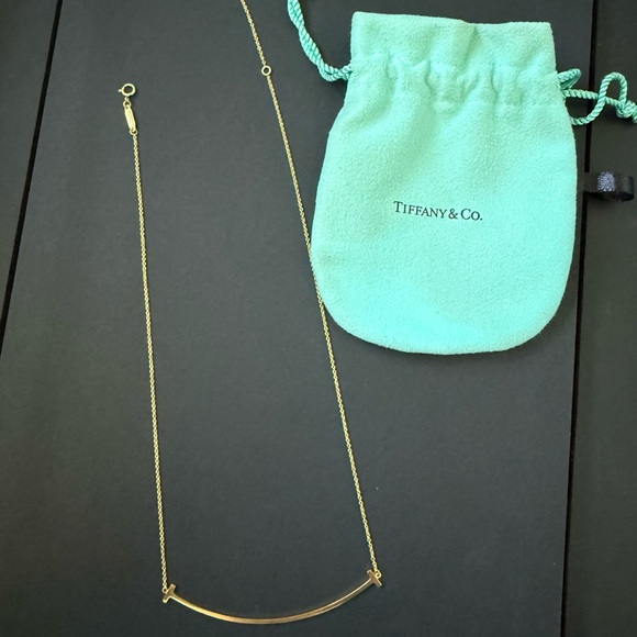 Tiffany & Co. 18k Gold T Smile Necklace